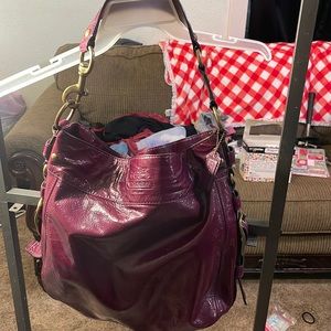 Deep purple coach Zoe hobo bag,
